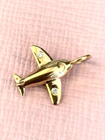 Airplane in Gold with Diamonds